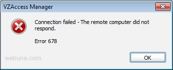 Image result for vzaccess manager error 678